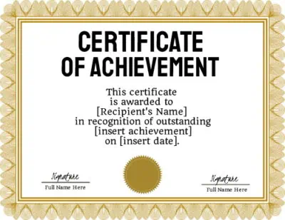 gold frame with a gold seal