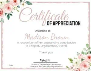 Floral design with a pretty pink border