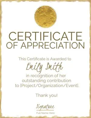 Gold border with a gold award ribbon