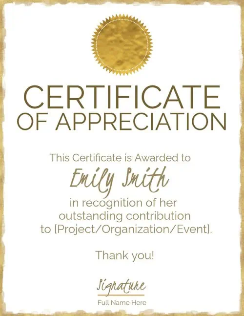 Gold border with a gold award ribbon