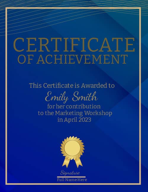 Certificate 19 Personalized Templates