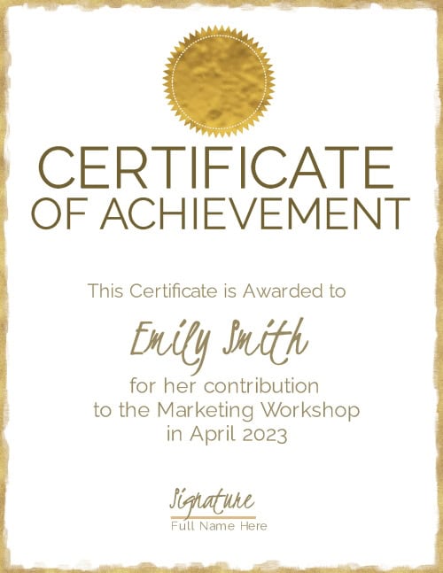 Certificate 25 Personalized Templates Certificate 25 Personalized Templates