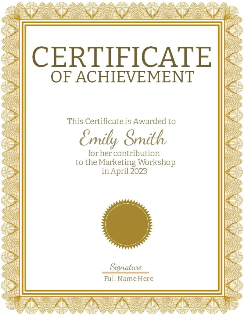 Gold certificate portrait