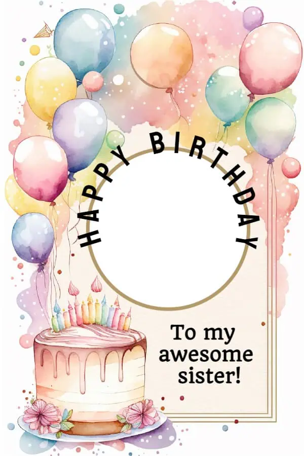 Birthday image for a sister