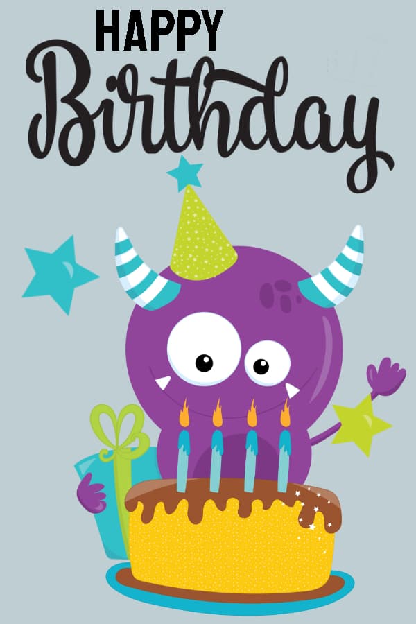 Happy birthday clipart- (Monster) - Personalized Templates