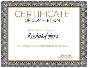 completion certificate