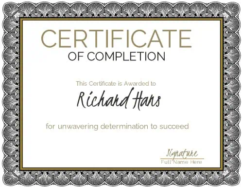 completion certificate