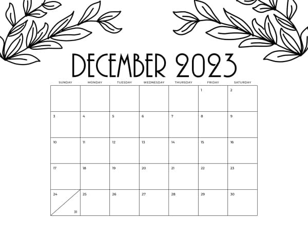 Leaves - December 2023 - Personalized Templates
