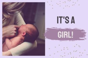 landscape with your photo and text that reads "Its a girl"