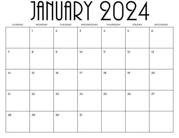 Blank Calendar