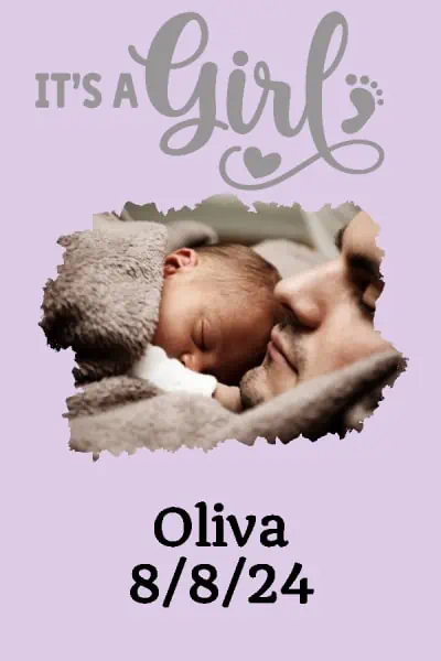 Its a girl announcement with a photo