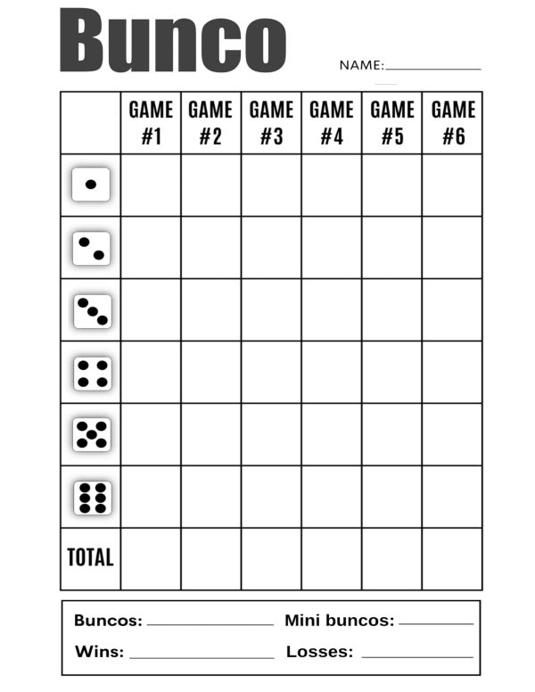 game sheet