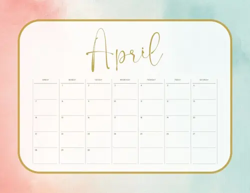 pretty calendar with a gold title